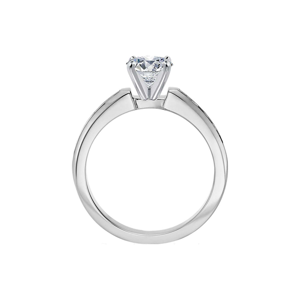 18k White Gold Channel Set Sapphire and Diamond Engagement Ring