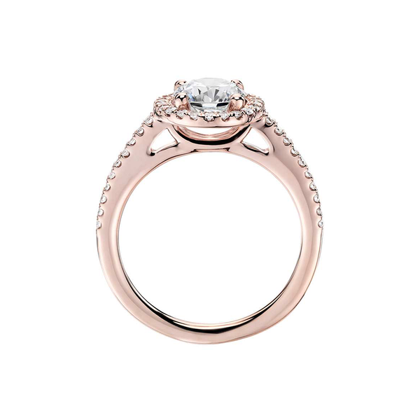 18k Rose Gold Halo Classic Diamond Engagement Ring