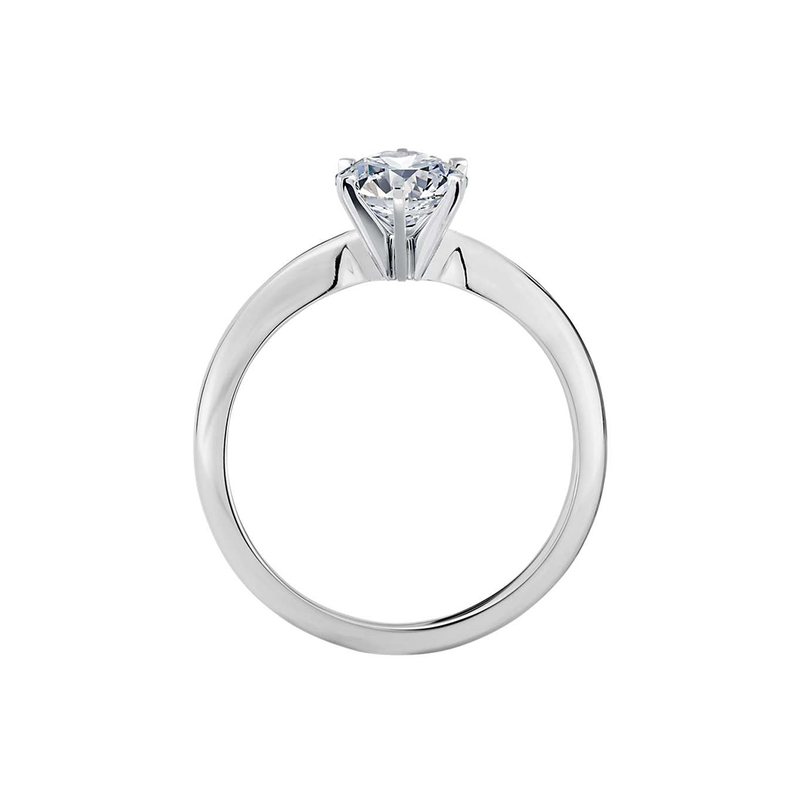 18k White Gold Solitaire Classic Six Claw Diamond Engagement Ring