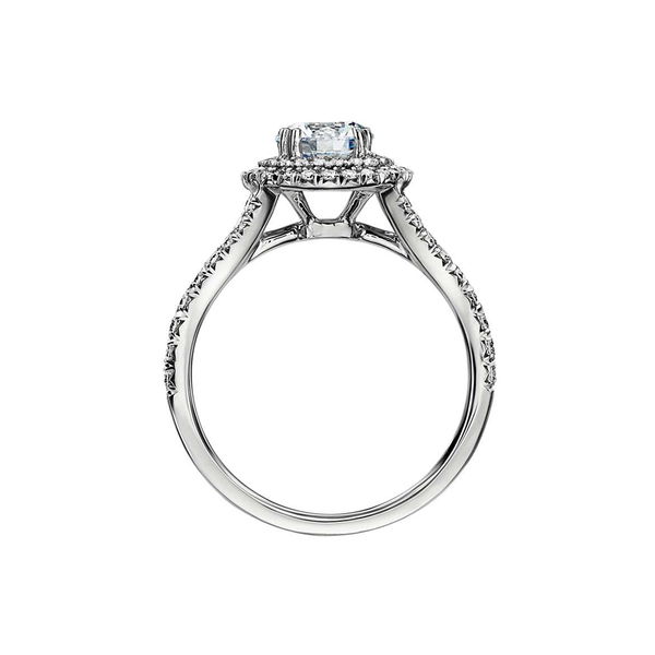 18k White Gold Double Halo Diamond Engagement Ring