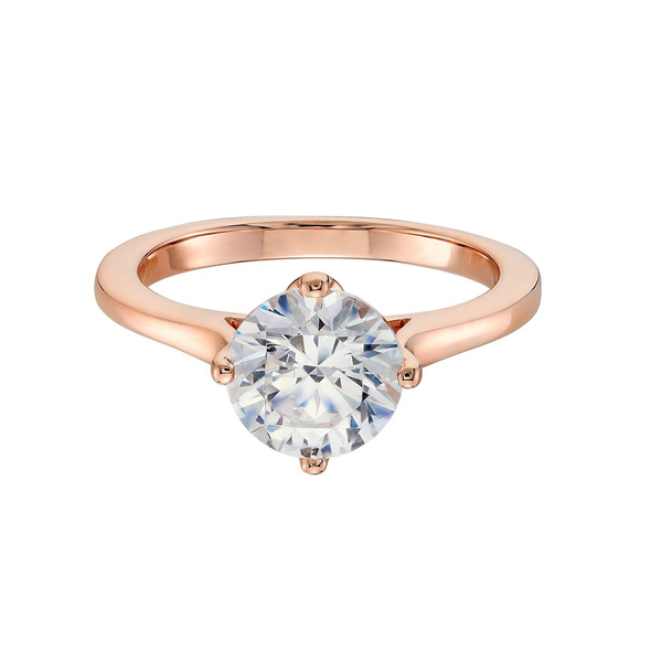 18k Rose Gold Solitaire Compass Diamond Engagement Ring