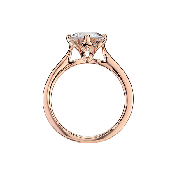 18k Rose Gold Solitaire Compass Diamond Engagement Ring