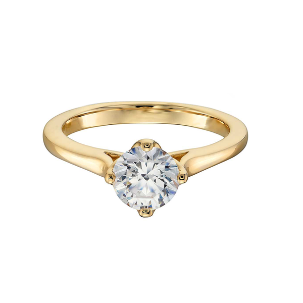 18k Yellow Gold Solitaire East-West Diamond Engagement Ring