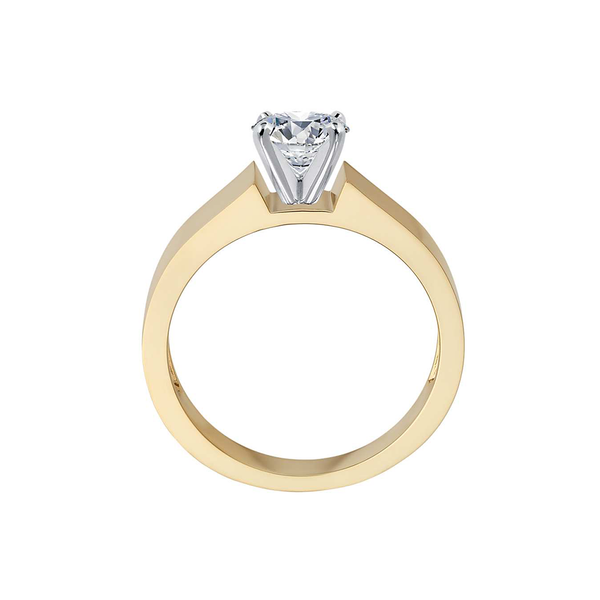 18k Yellow Gold Solitaire Bold Diamond Engagement Ring