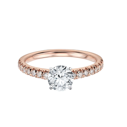 18k Rose Gold French Pavé Diamond Engagement Ring