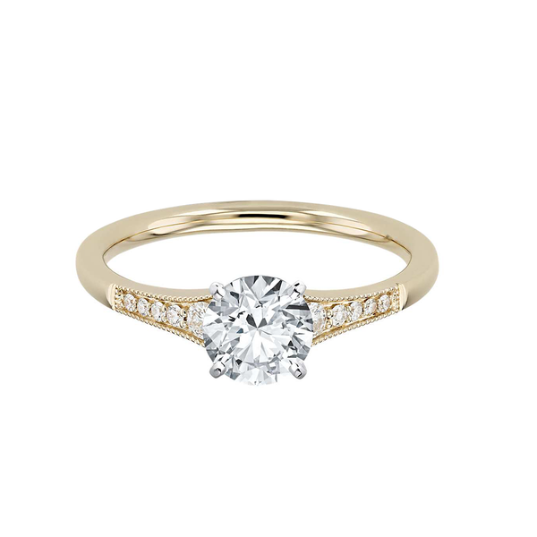 18k Yellow Gold Graduated Shank Diamond Engagement Ring