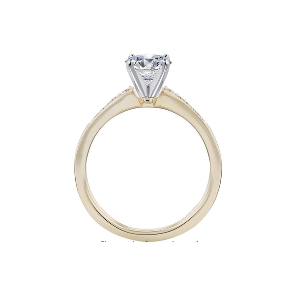 18k Yellow Gold Graduated Shank Diamond Engagement Ring