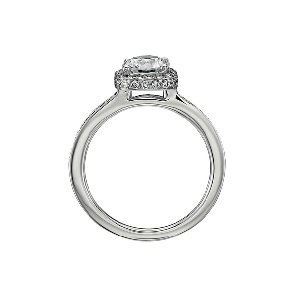 18k White Gold Single Halo Diamond Engagement Ring