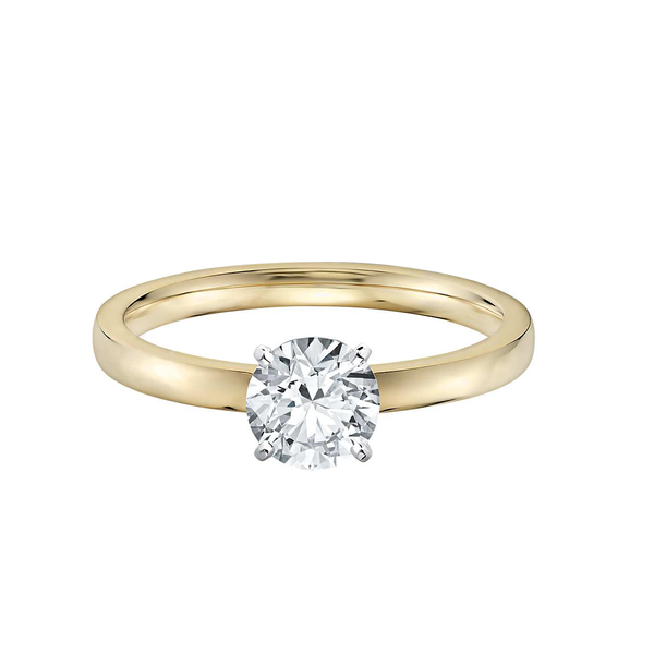 18k Yellow Gold Solitaire Low Dome Comfort Fit Engagement Ring