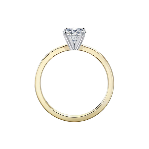 18k Yellow Gold Solitaire Low Dome Comfort Fit Engagement Ring