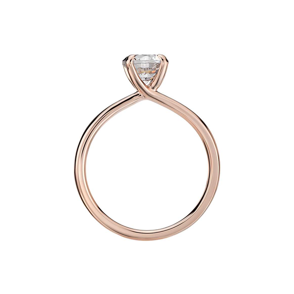 18k Rose Gold Solitaire Diamond Engagement Ring