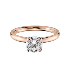 18k Rose Gold Solitaire Diamond Engagement Ring