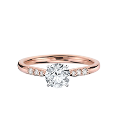 18k Rose Gold Petite Diamond Engagement Ring