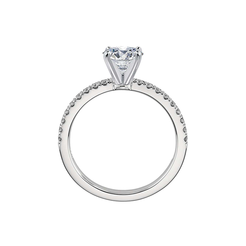 18k White Gold Elegant Pavé Diamond Engagement Ring