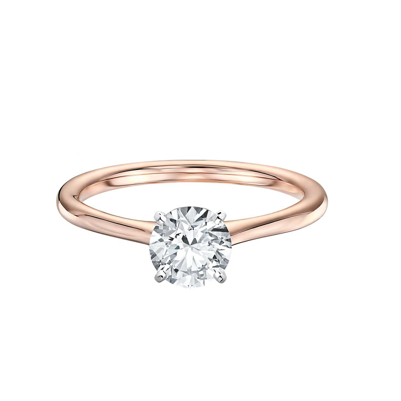 18k Rose Gold Solitaire Engagement Ring