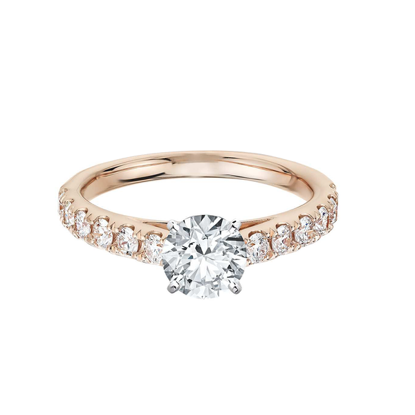 18k Rose Gold Pavé Diamond Engagement Ring