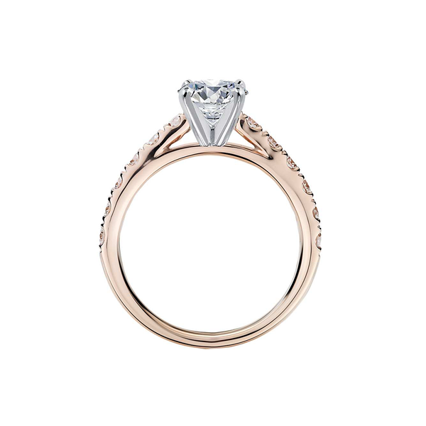 18k Rose Gold Pavé Diamond Engagement Ring